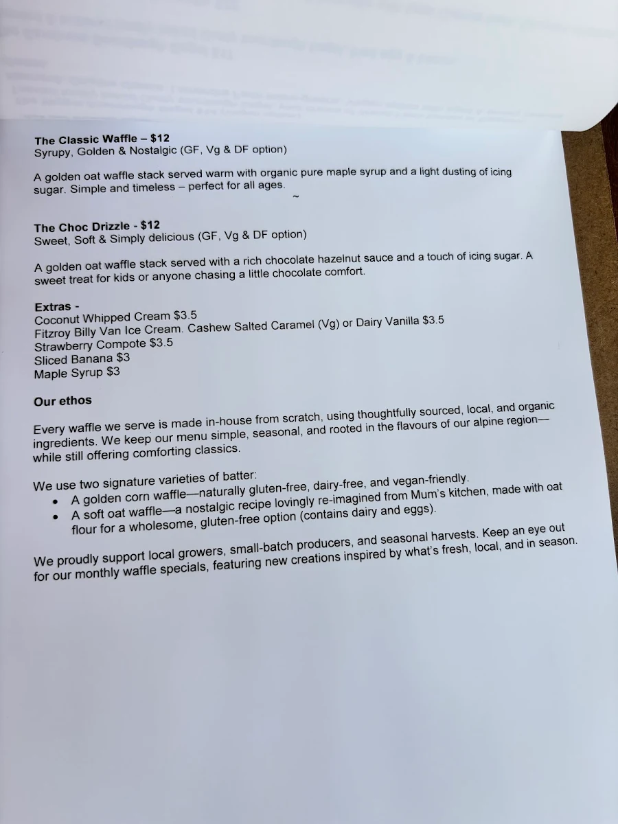 Menu, Spruce & Co Cafe