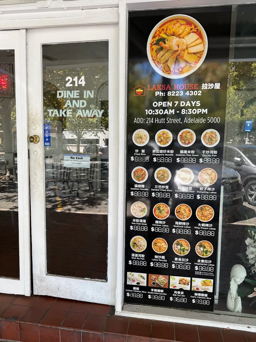 Menu, Laksa House