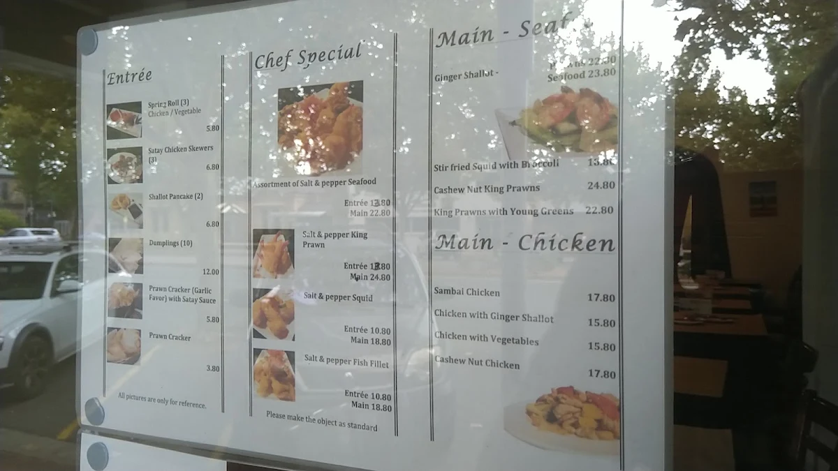 Menu, Laksa House