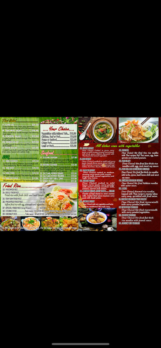 Menu, Red Spoon Thai @ Mt Annan