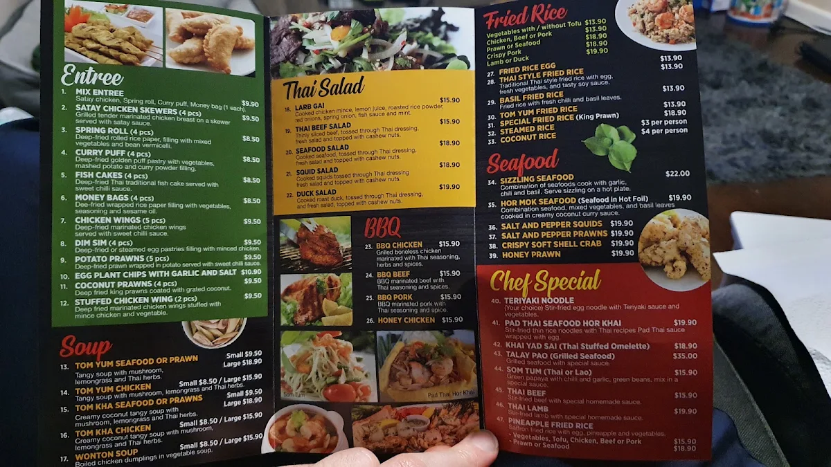 Menu, Red Spoon Thai @ Mt Annan