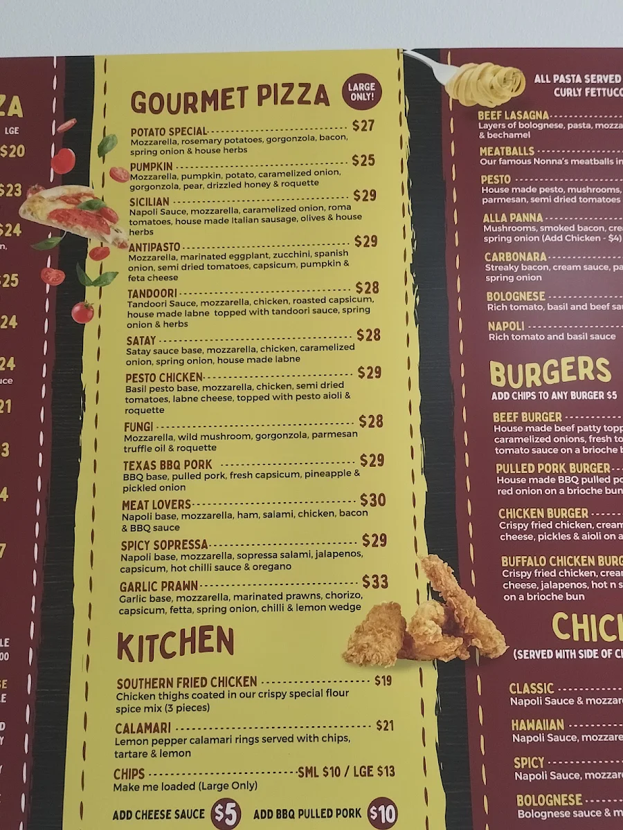 Menu, Peppi's Pizzeria