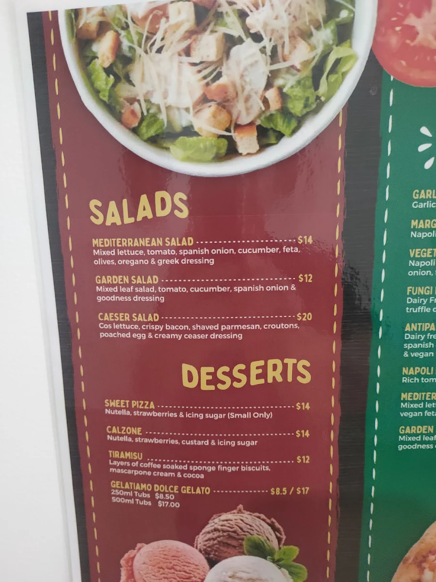 Menu, Peppi's Pizzeria