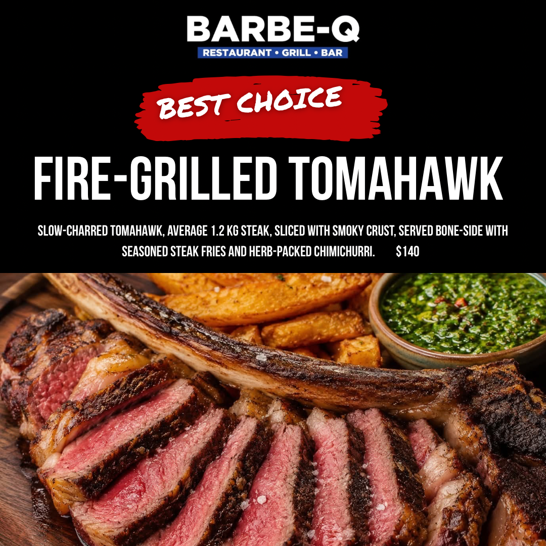 Menu, Barbe-Q Restaurant