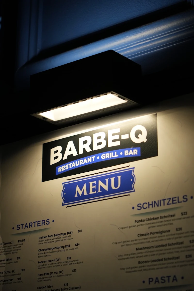 Menu, Barbe-Q Restaurant
