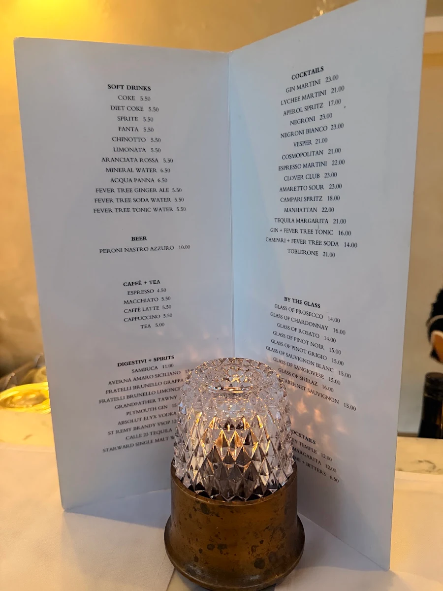 Menu, Da Giuseppe
