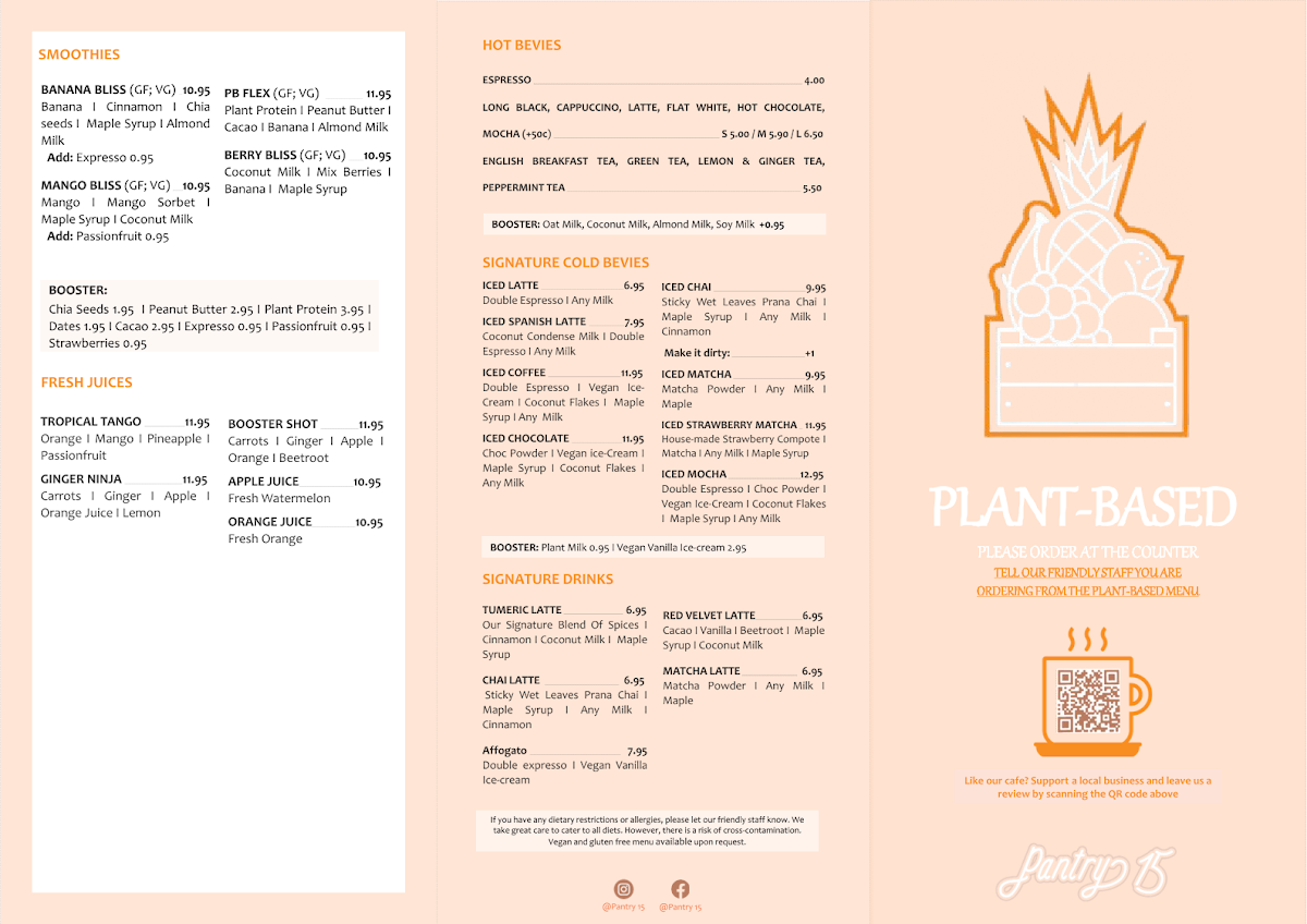 Menu, Pantry 15