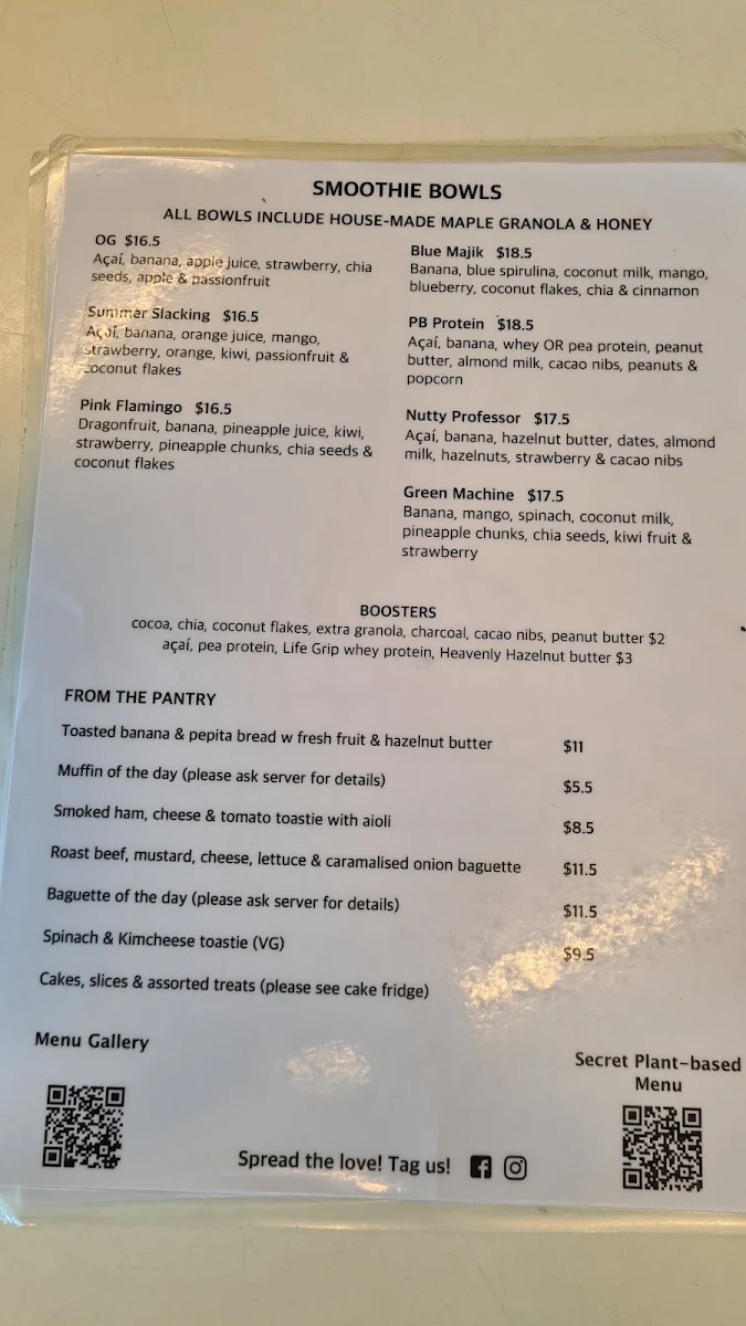 Menu, Pantry 15