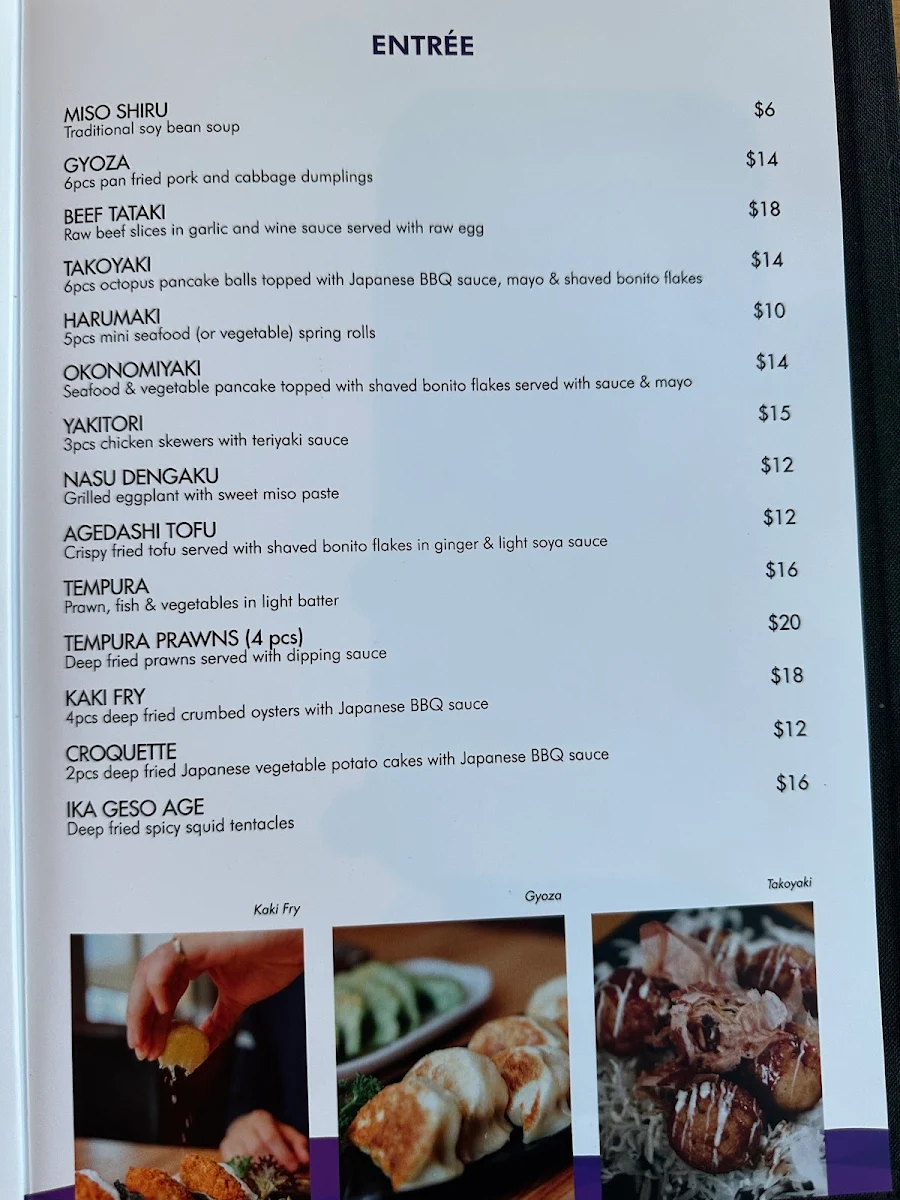 Menu, Sapporo Japanese Restaurant