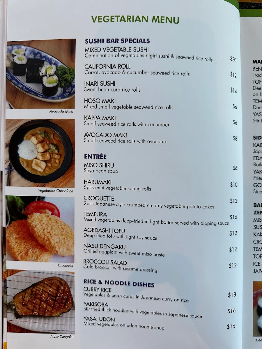 Menu, Sapporo Japanese Restaurant