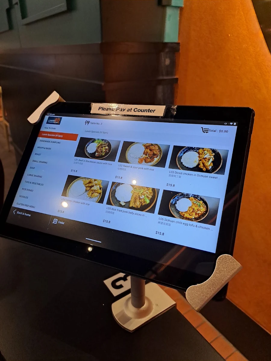 Menu, Angie's Dumpling Bar - Southland