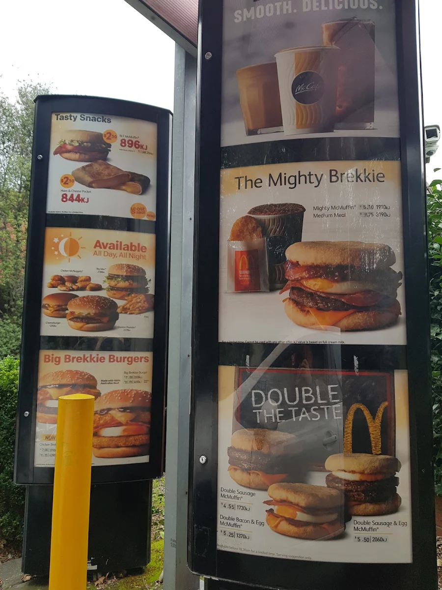 Menu, McDonald's Kew