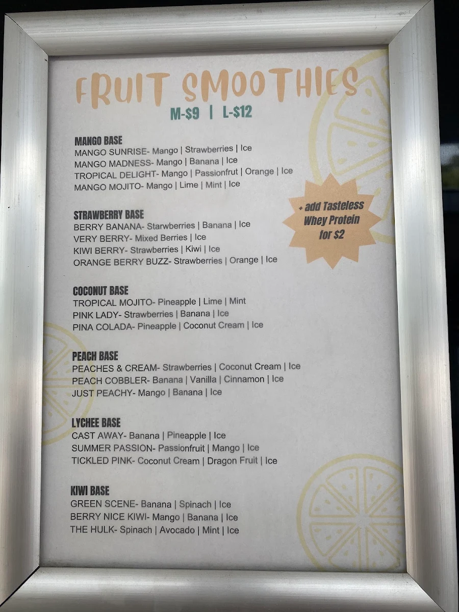 Menu, Glo Juice