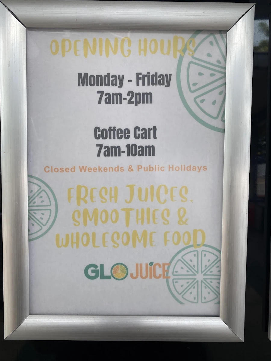 Menu, Glo Juice