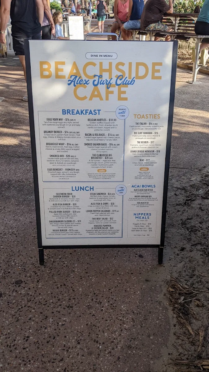 Menu, Alex Surf Club