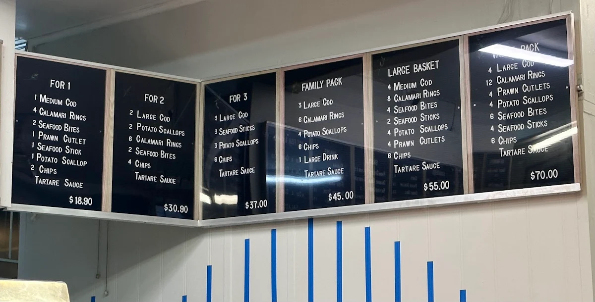 Menu, Corner House Fish & Chips
