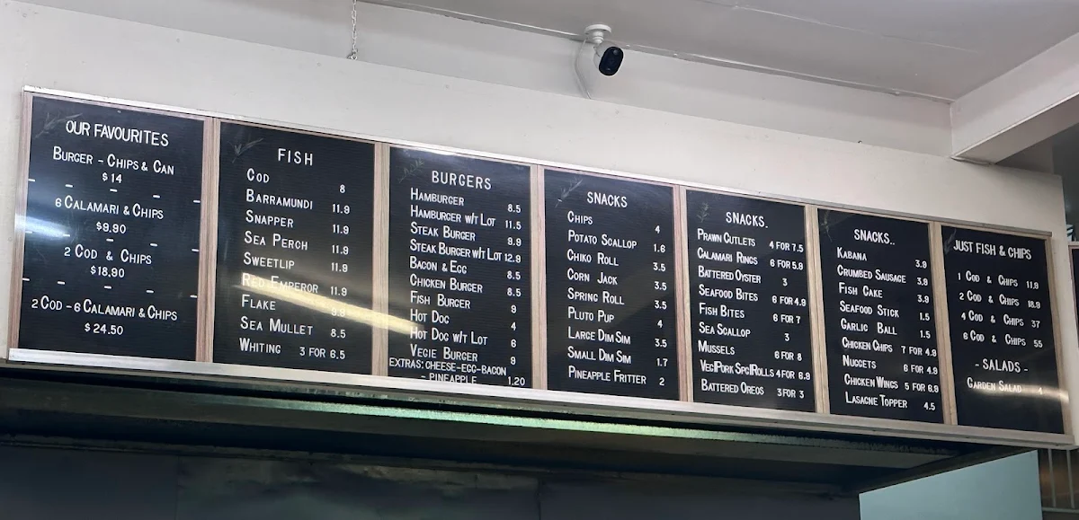 Menu, Corner House Fish & Chips