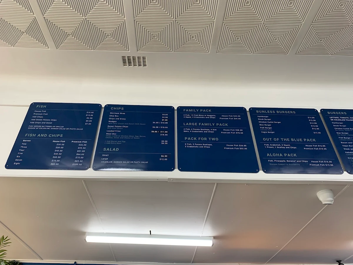 Menu, Harvey Fish And Chips