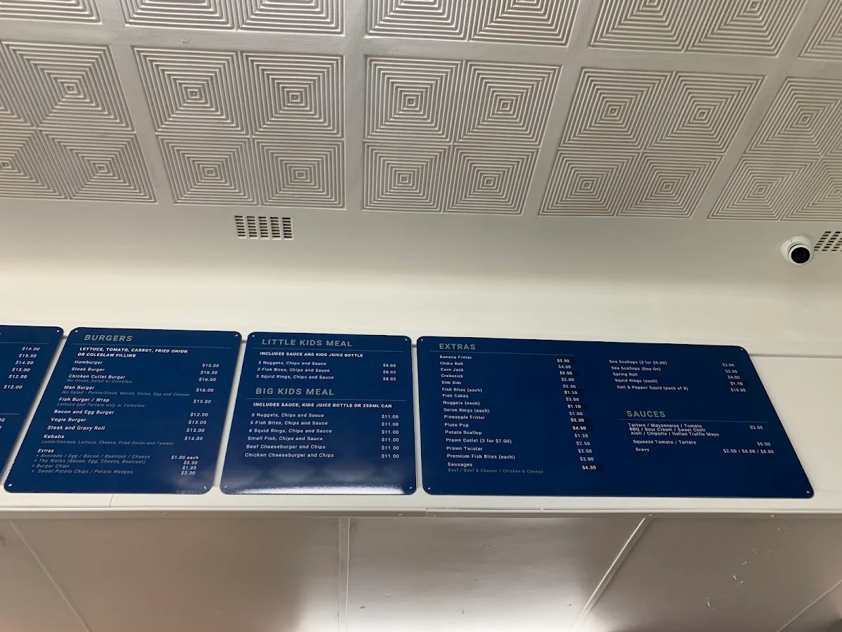 Menu, Harvey Fish And Chips
