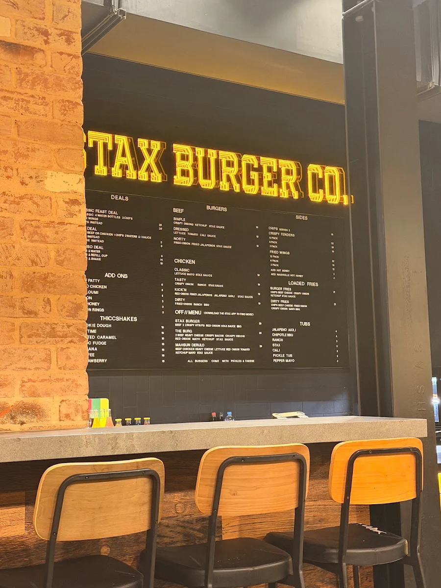Menu, Stax Burger Co. - Prospect