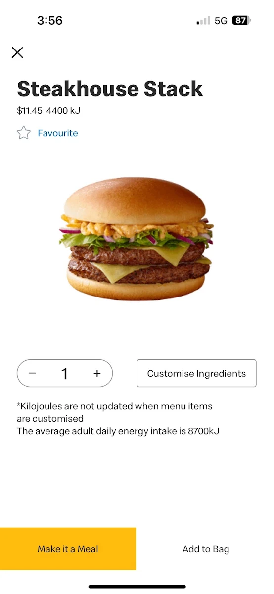 Menu, McDonald's Rhodes