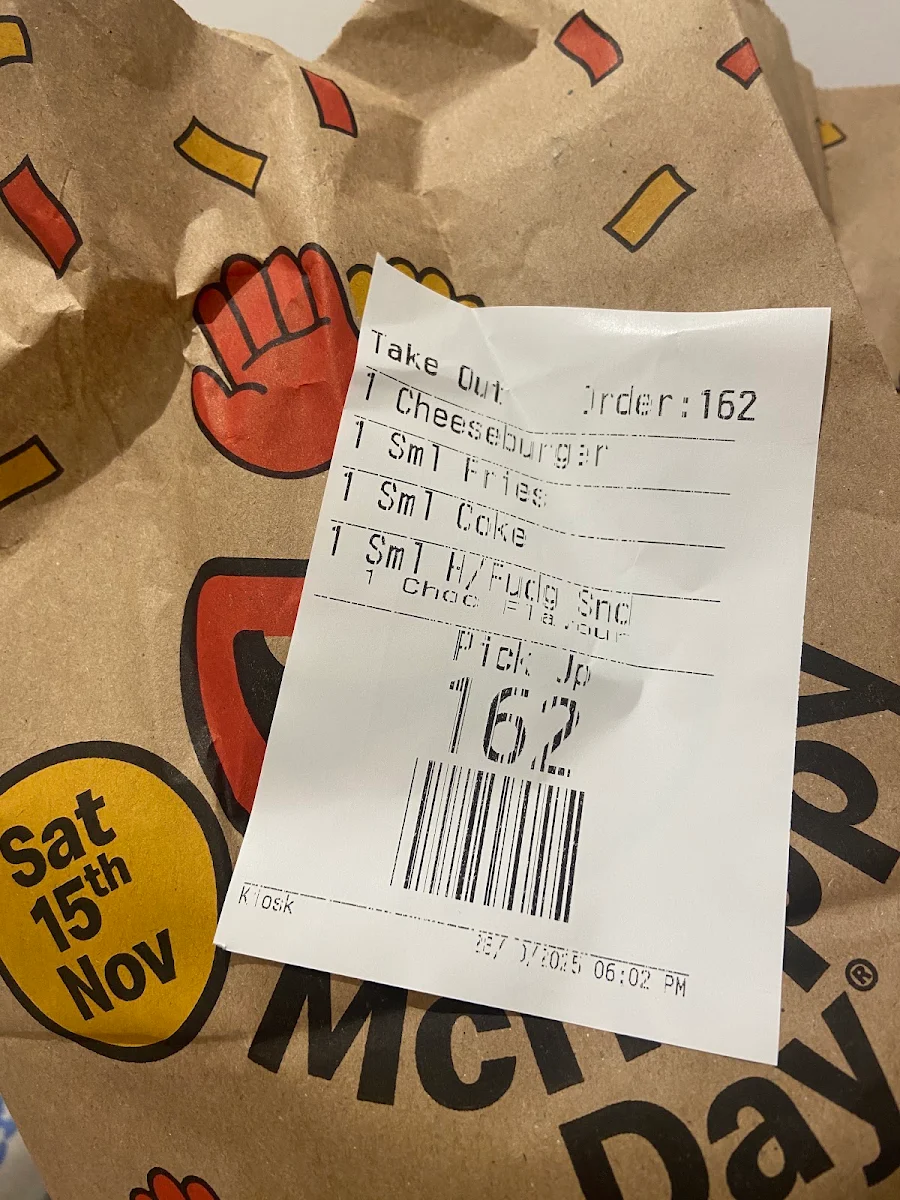 Menu, McDonald's Rhodes
