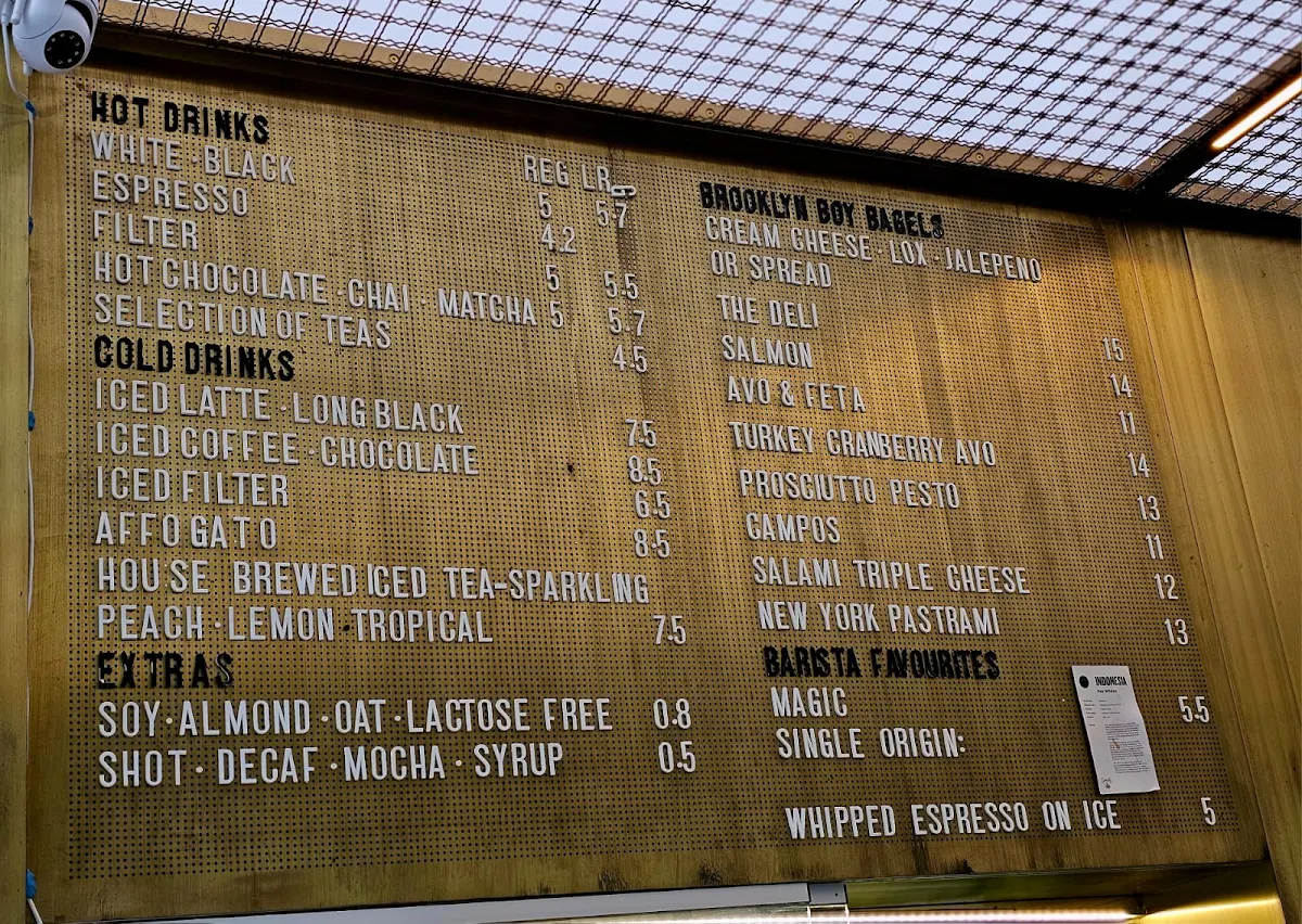 Menu, Barangaroo Espresso