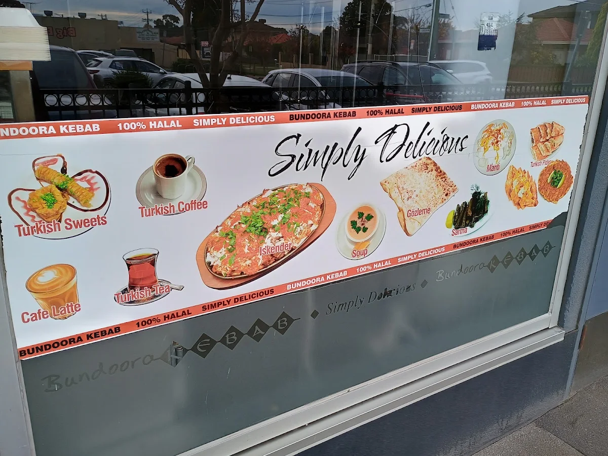 Menu, Bundoora Kebab House