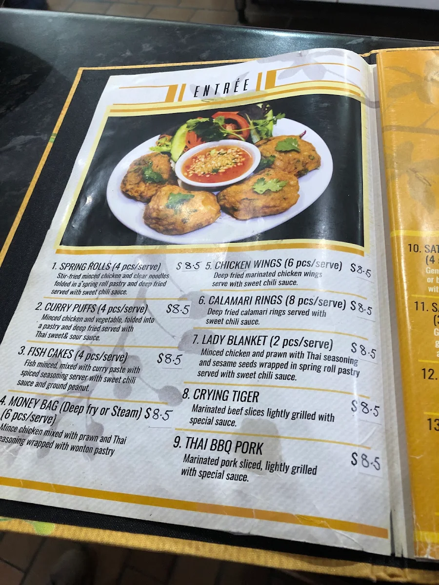 Menu, Dhok Koon Thai Restaurant