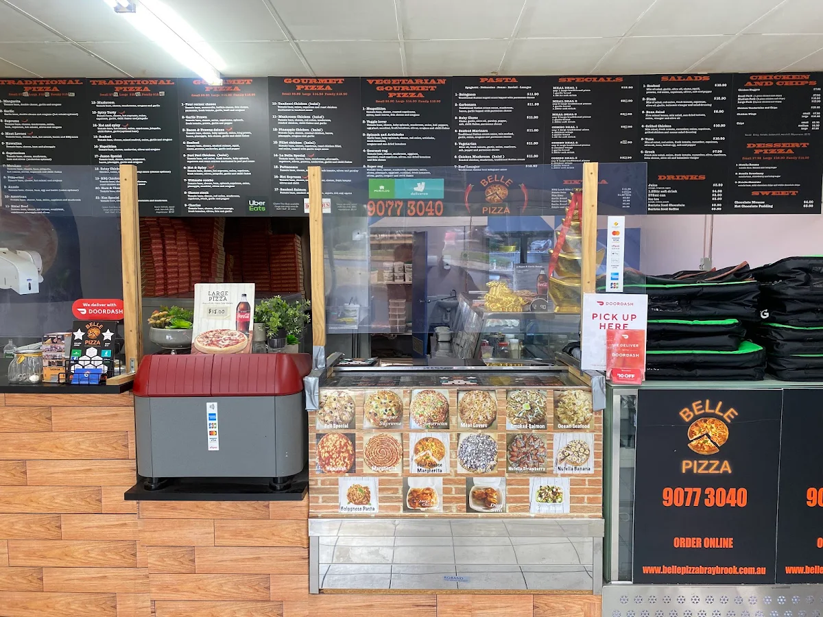 Menu, Belle Pizza