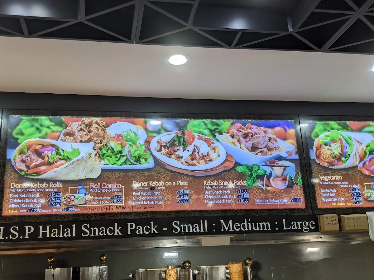 Menu, Hills Kebabs Kellyville