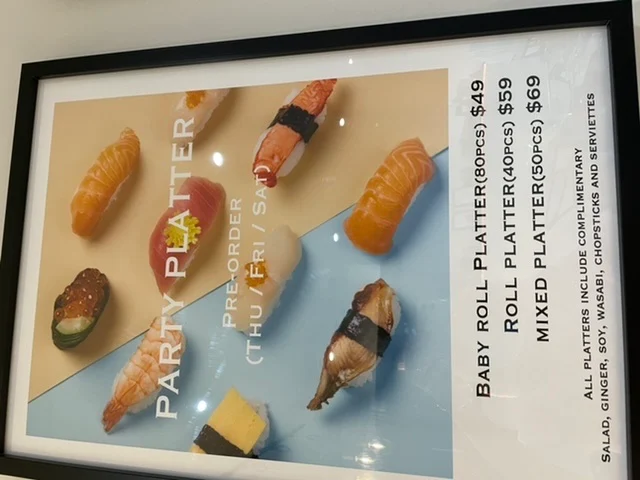 Menu, Chez Sushi