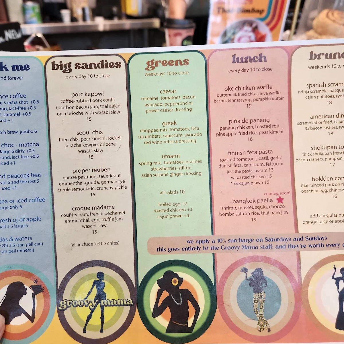 Menu, Groovy Mama Fusion Cafe