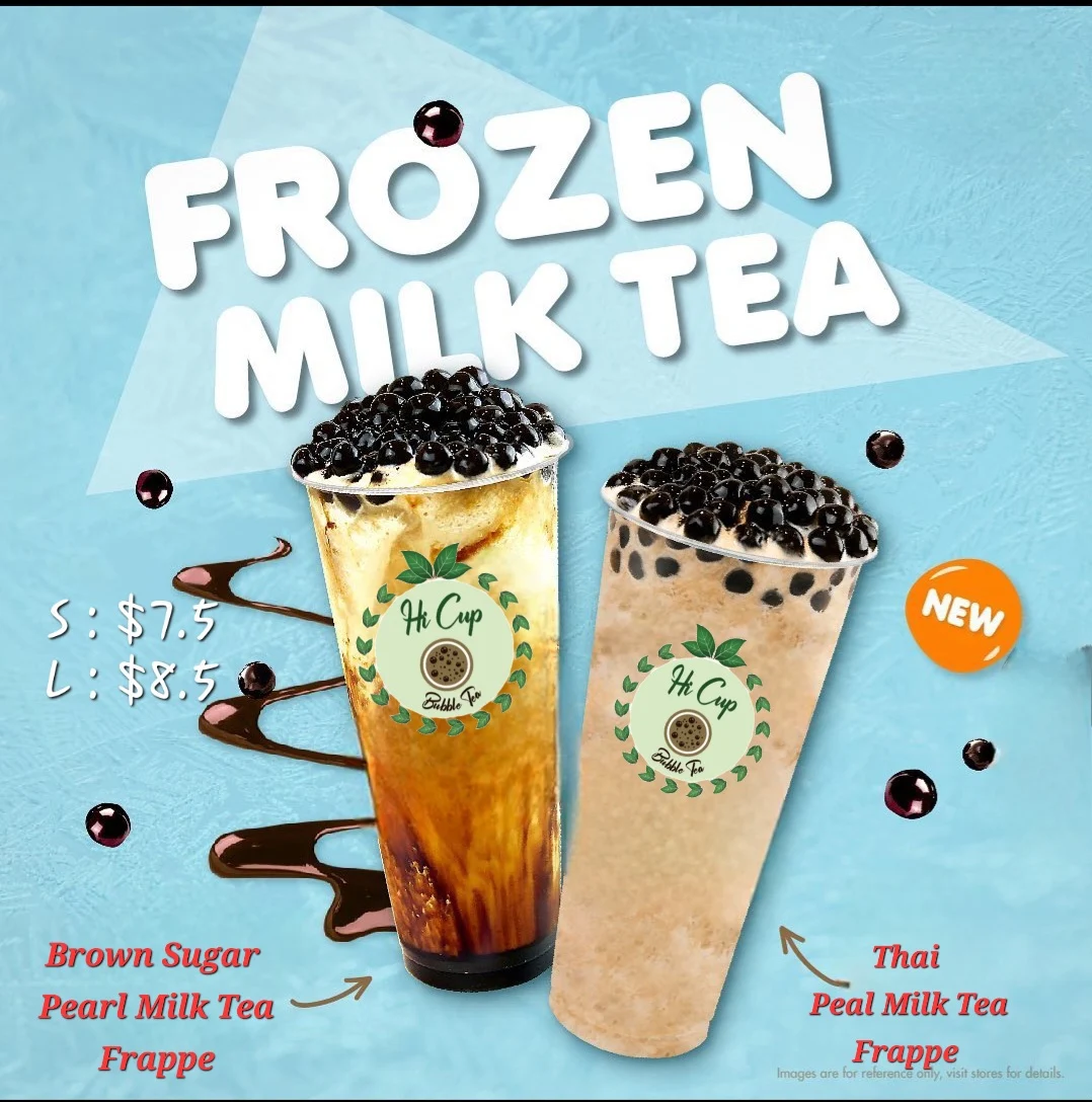 Menu, Hi Cup Bubble Tea