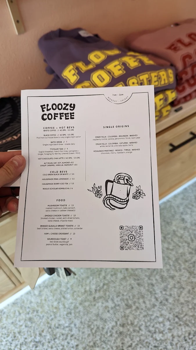 Menu, Floozy Coffee