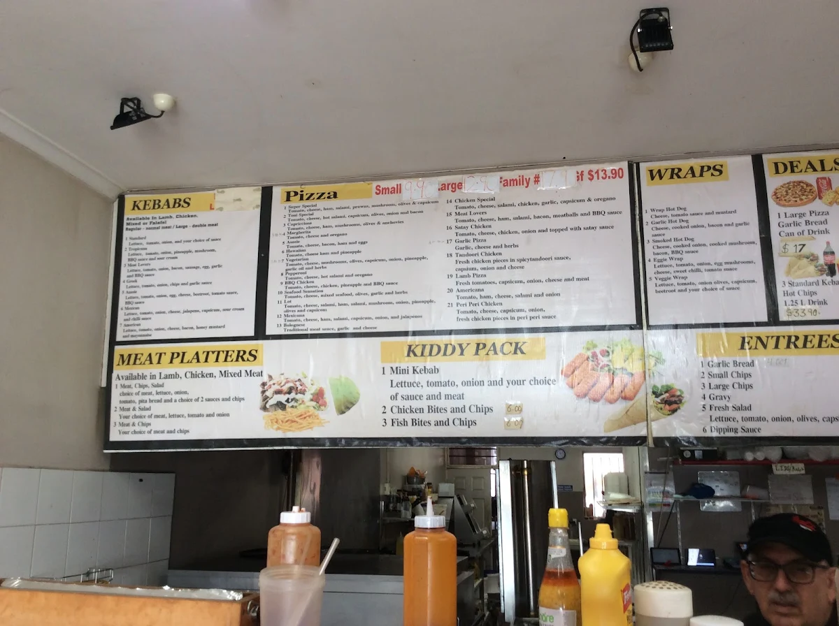 Menu, Fantastic Kebab and Pizza
