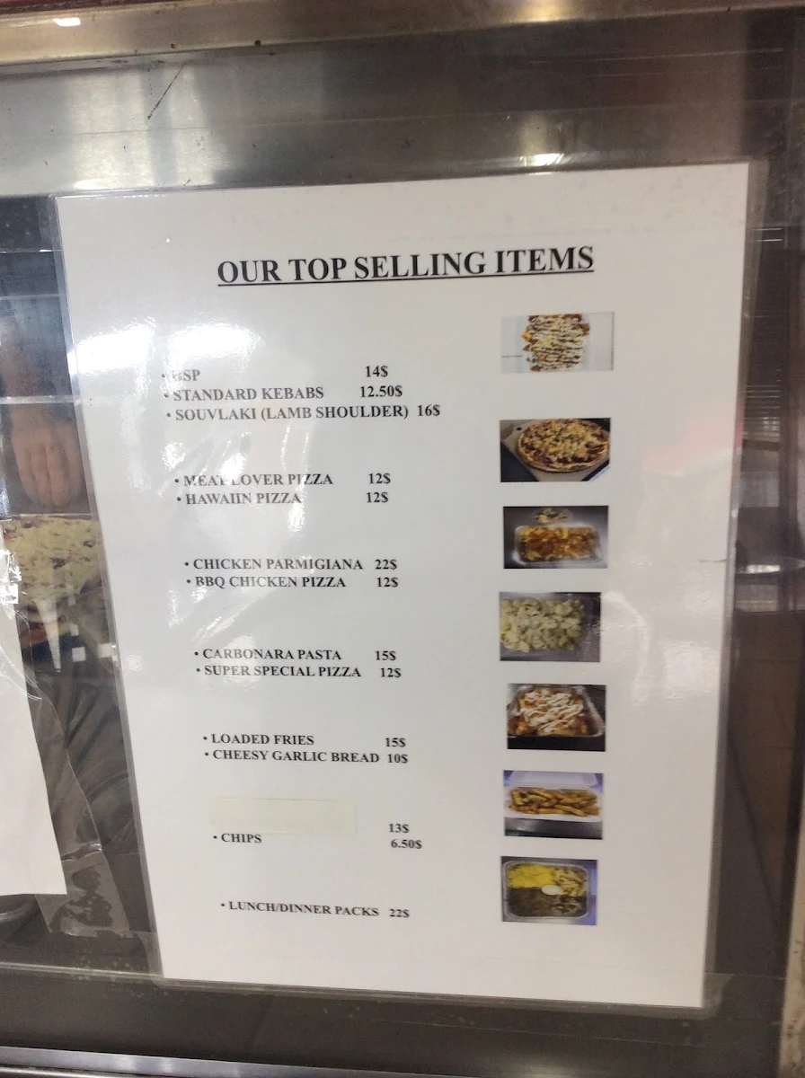 Menu, Fantastic Kebab and Pizza