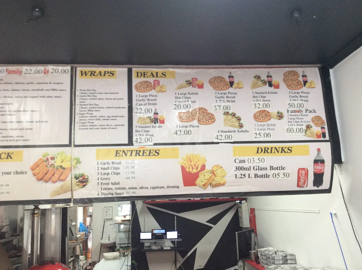 Menu, Fantastic Kebab and Pizza