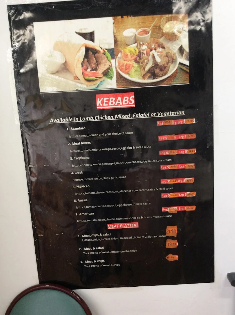 Menu, Fantastic Kebab and Pizza