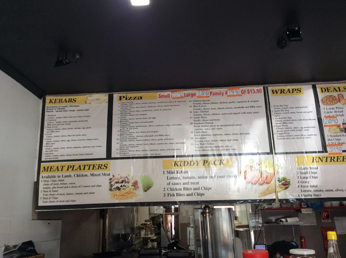 Menu, Fantastic Kebab and Pizza
