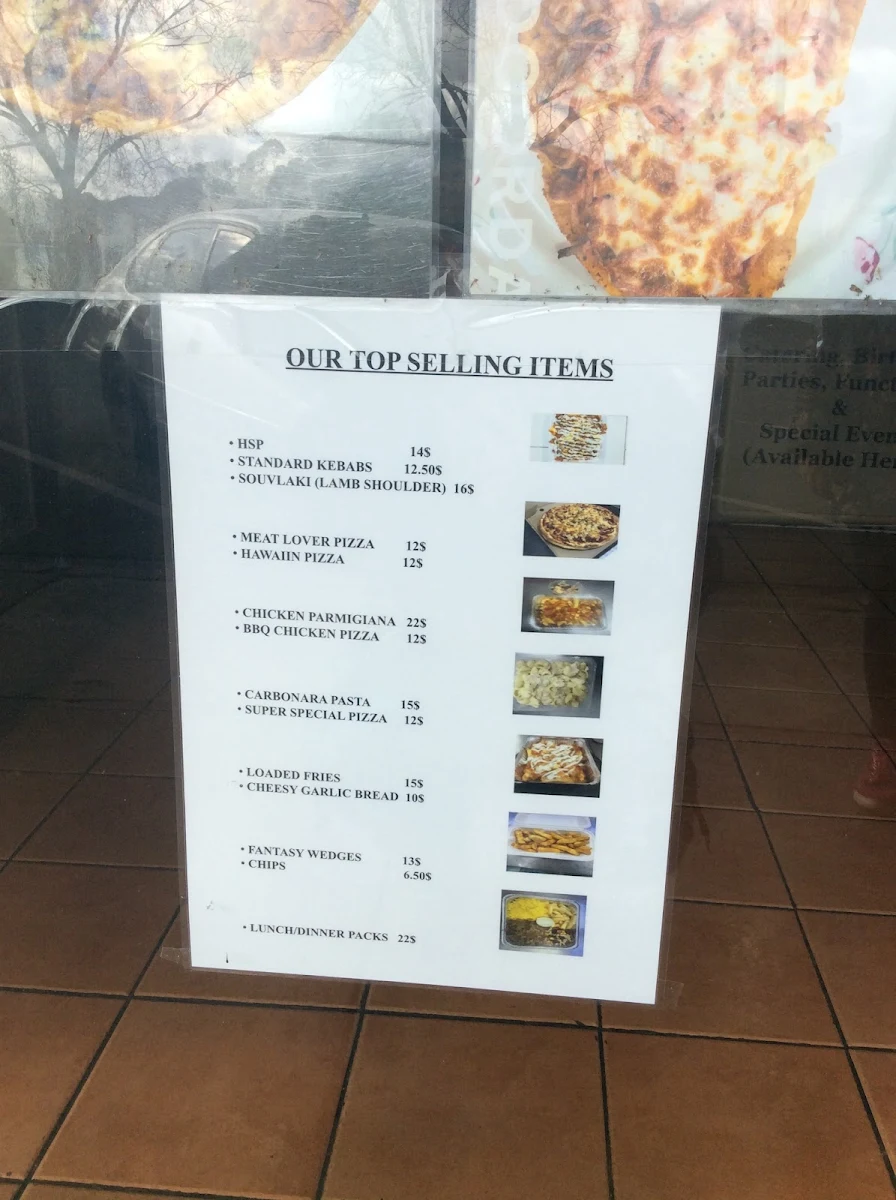 Menu, Fantastic Kebab and Pizza