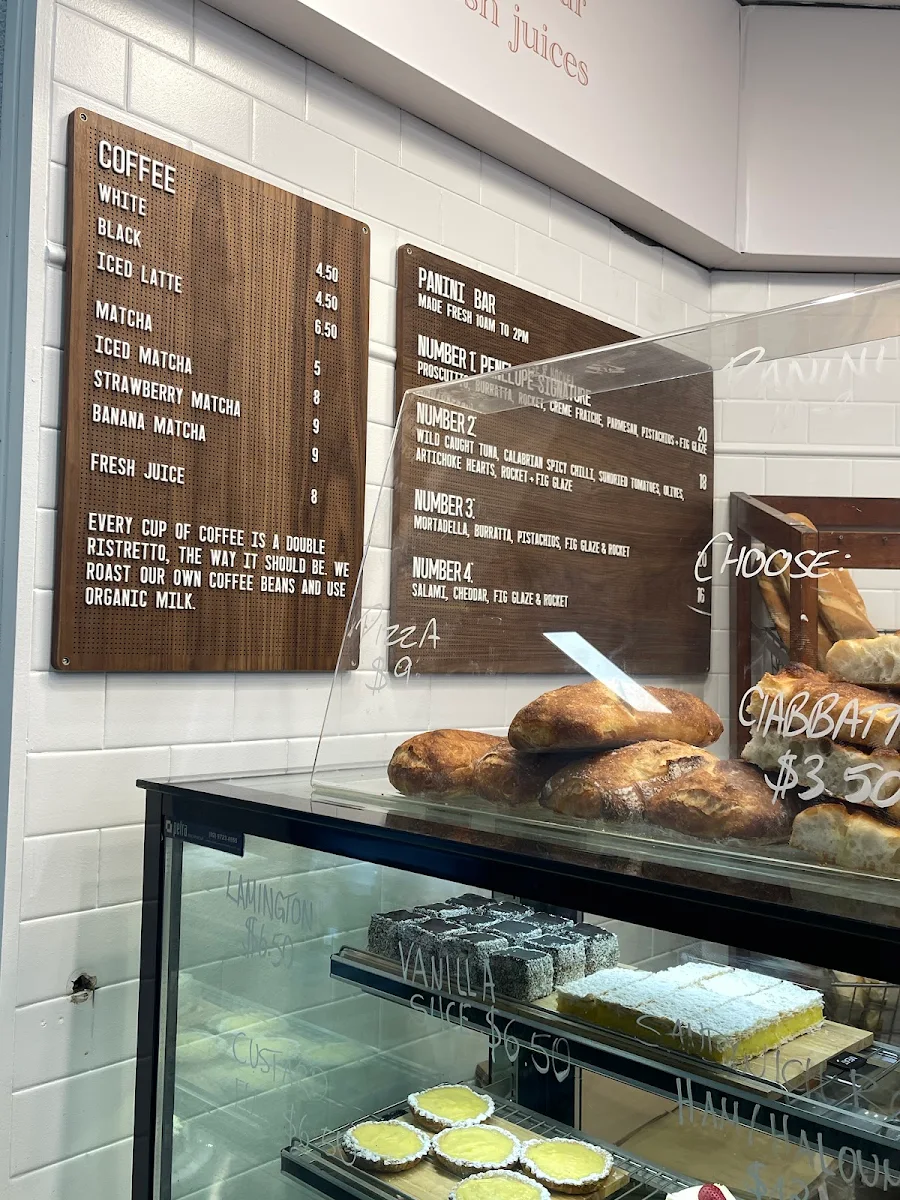 Menu, Penelope Bakery and Coffee Roaster