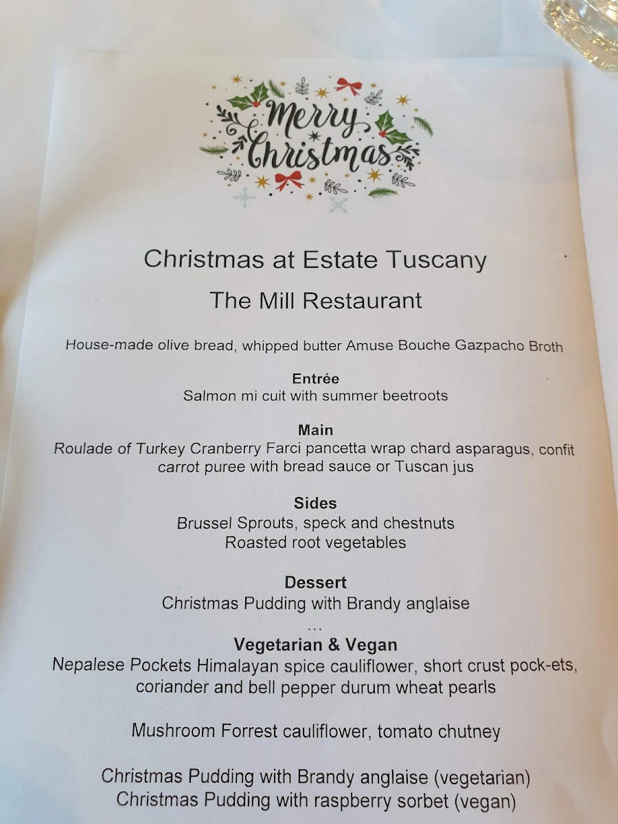 Menu, The Mill
