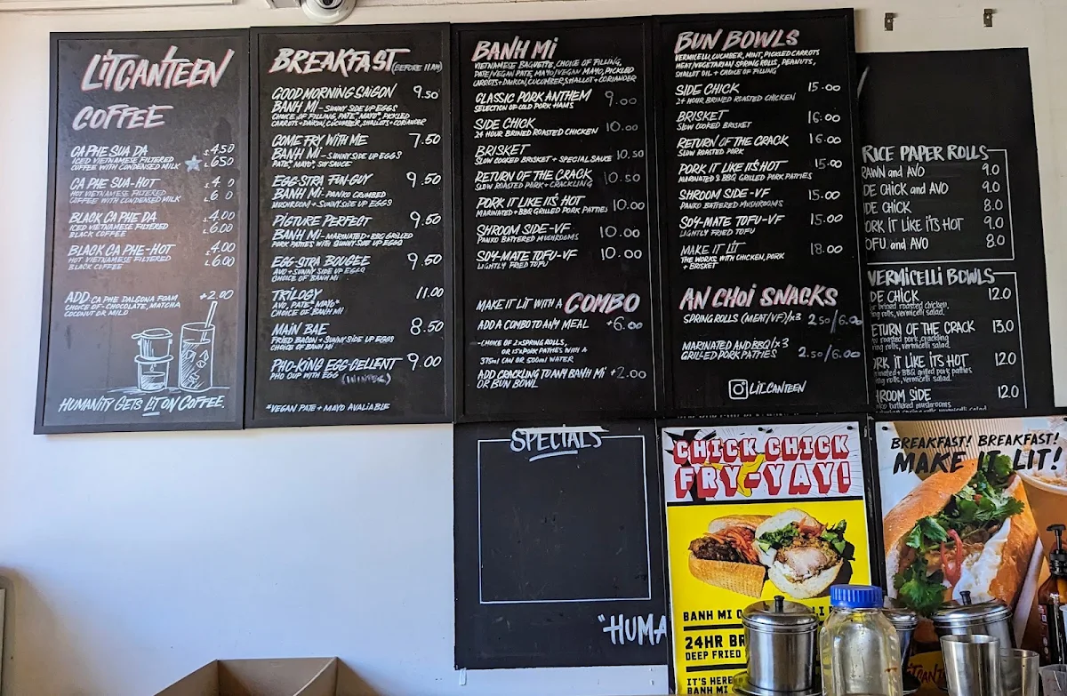 Menu, Lit Canteen