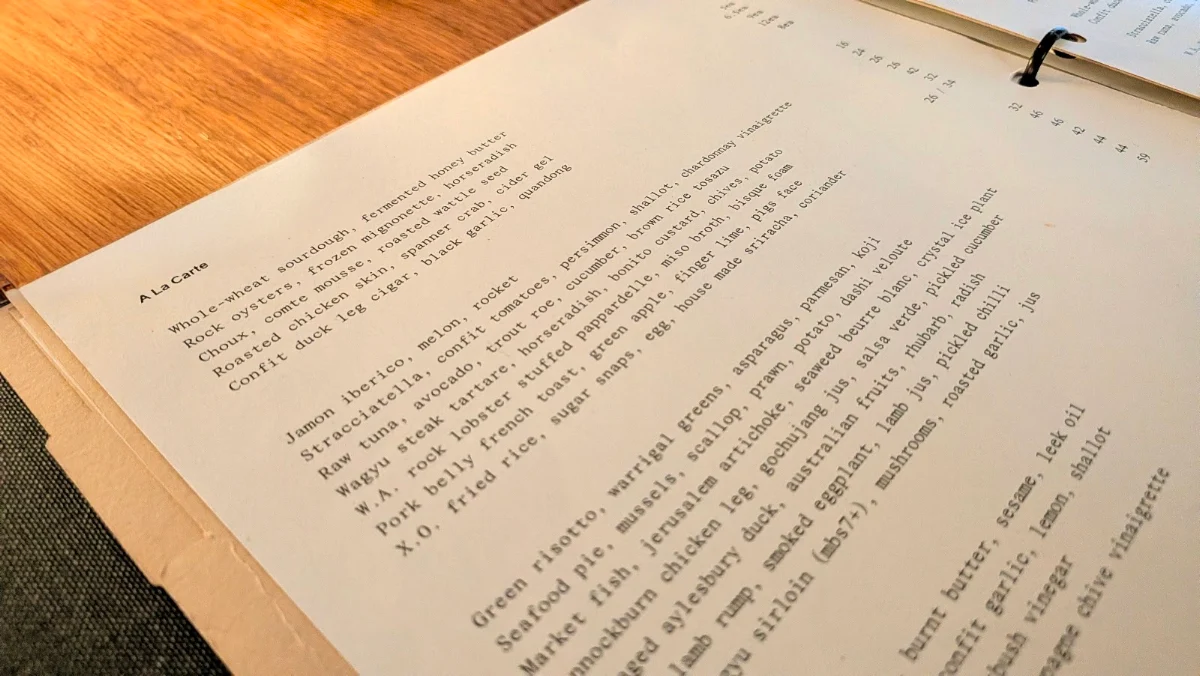 Menu, White Horse
