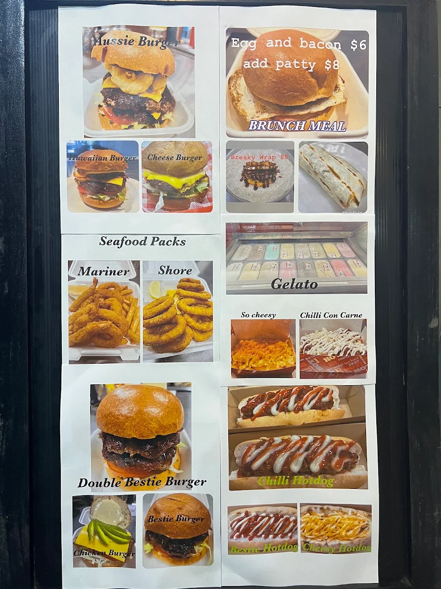 Menu, The Flames House Burger Fish & Fries