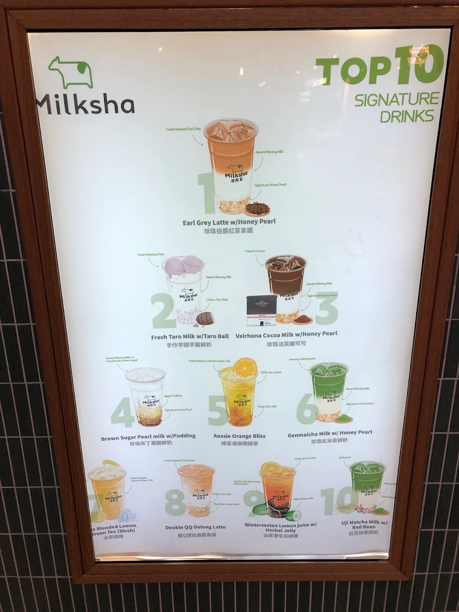 Menu, Milksha