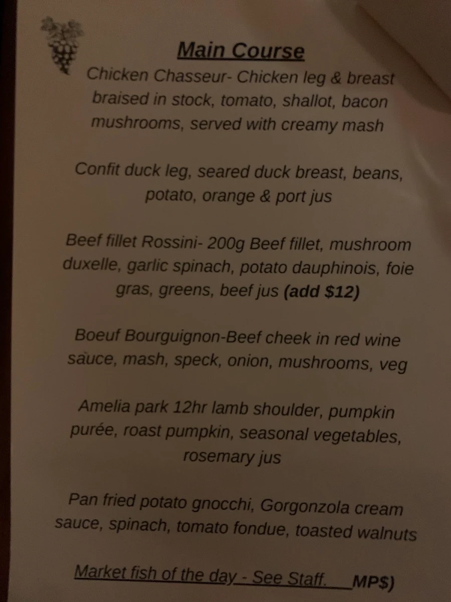 Menu, Lulu’s Little Bistro