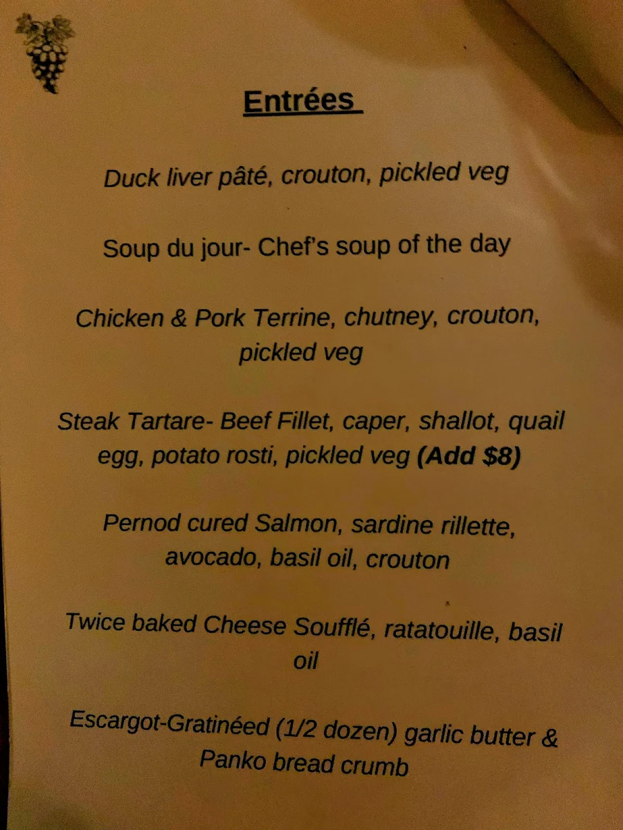 Menu, Lulu’s Little Bistro
