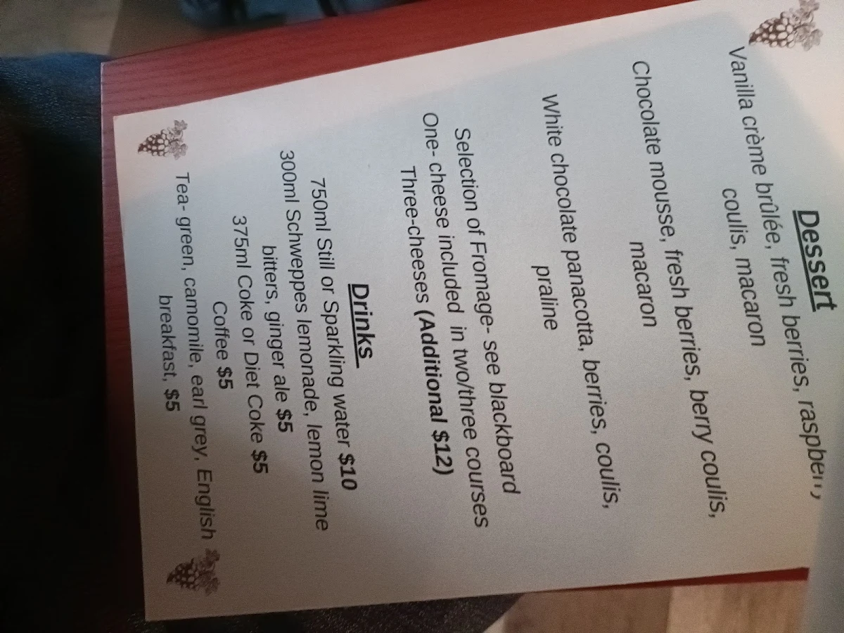Menu, Lulu’s Little Bistro